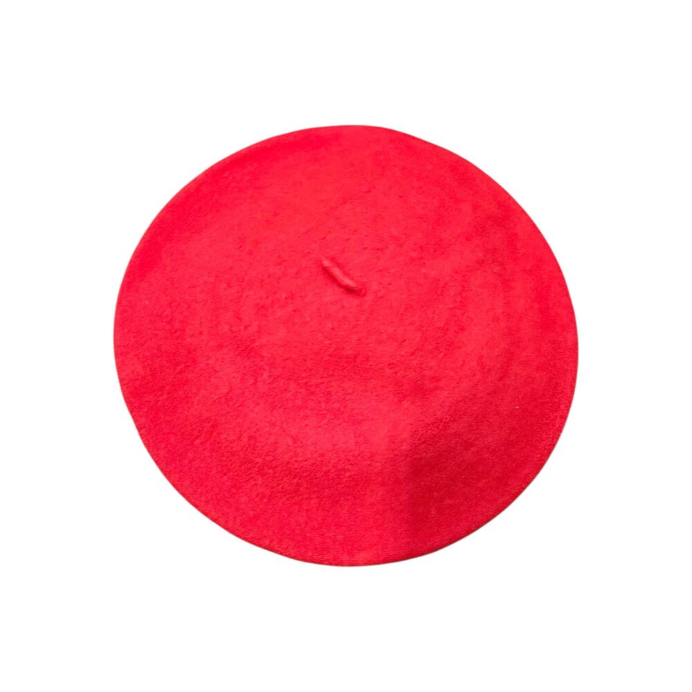 Red Wool Beret Womens Hat - Picture 2 of 3